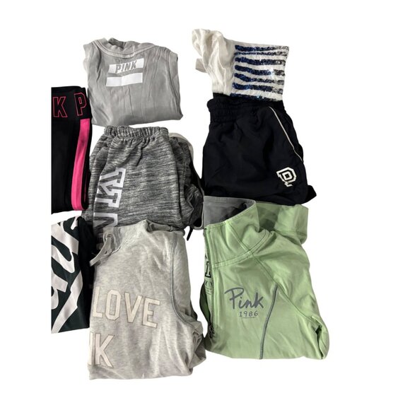 VS Pink Womens XS Clothing Bundle Lot - Shorts Tank Tops Leggings Jackets & More - Picture 2 of 16